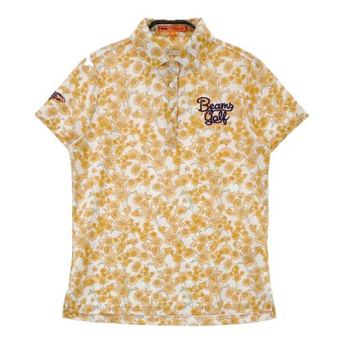 BEAMS GOLF ビームスゴルフ 半袖ポロシャツ 刺繍 花柄 オレンジ系 