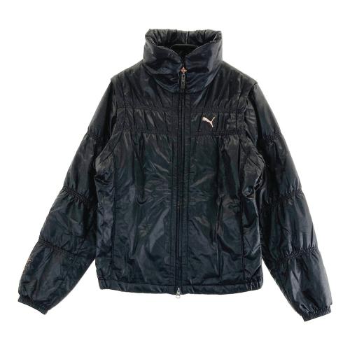 美品 puma 中綿ワンピース ゴルフウェア ブラック サイズL*FD926 プーマ PUMA ゴルフ W ハイパーストレッチPGWロゴFZコンビ中綿