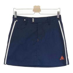 【ルコックスポルティフ】コーデュロイ スカート ゴルフ ストレッチ L相当 紺 le coq sportif GOLF ルコックスポルティフ ゴルフ プリーツ切替
