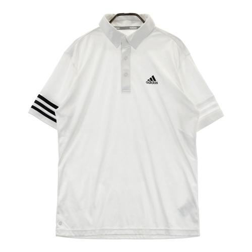 ほぼ新品.未使用品　adidasゴルフ　ホワイト ポロシャツ Mサイズ アディダス 【ゴルフ】モノグラム長袖ポロシャツ - ホワイト