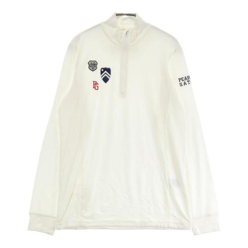 サイズ：5 PEARLY GATES パーリーゲイツ  ハーフジップ 長袖Tシャツ ボーダー柄 ホワイト系 [240101386587] ゴルフウェア メンズ ストスト PEARLY GATES パーリーゲイツ ハーフジップ 長袖Tシャツ
