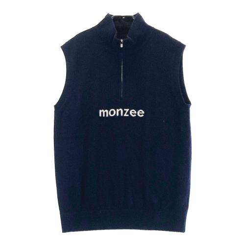 サイズ：M AND PER SE アンパスィ  ハーフジップニットセーター  ネイビー系 [240101413064] ゴルフウェア メンズ ストスト AND PER SE アンパスィ ハーフジップニットセーター ネイビー系