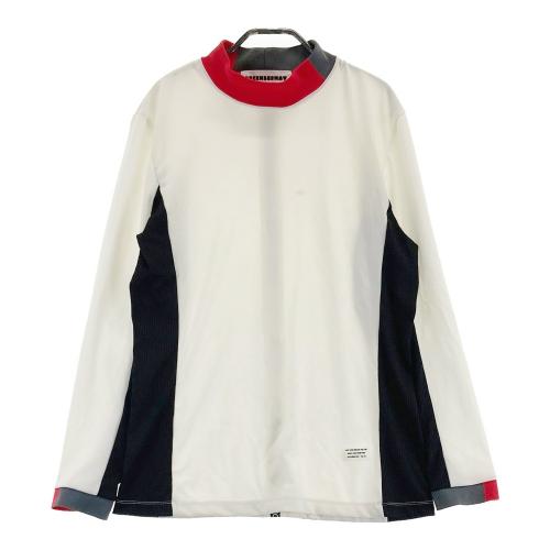 サイズ：XL DECEMBERMAY ディセンバーメイ  ハイネック 長袖Tシャツ 袖ロゴ  ブラック系 [240101429346] ゴルフウェア メンズ ストスト DECEMBERMAY ディセンバーメイ ハイネック 長袖Tシャツ 袖ロゴ