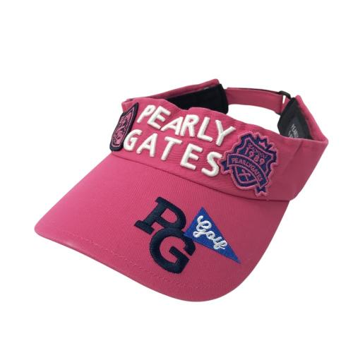 パーリーゲイツ　サンバイザー　PG スマイル　ピンク　新品 PEARLY GATES（パーリーゲイツ）の「PEARLY GATESツイル×メッシュ
