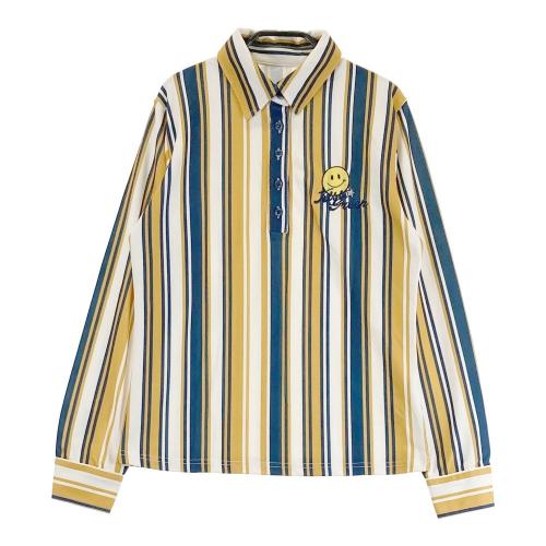 KISS ON THE GREEN キスオンザグリーン 長袖ポロシャツ ストライプ柄