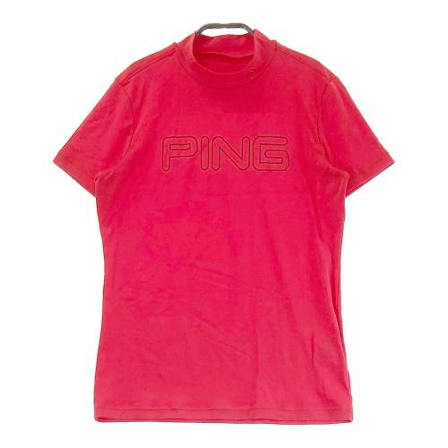 サイズ：M PING ピン  ハイネック 半袖Tシャツ  レッド系 [240101462606] ゴルフウェア レディース ストスト PING ピン ハイネック 半袖Tシャツ レッド系 サイズ：M ランク