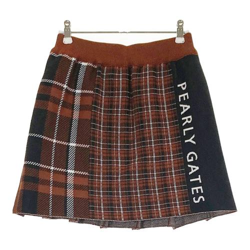 パーリーゲイツ チェック柄スカート ブラウン PEARLY GATES パーリー