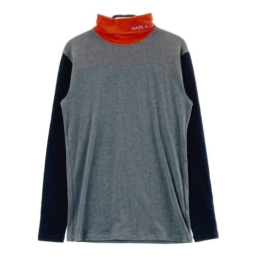 サイズ：50 MARK&LONA マークアンドロナ  タートルネック長袖Tシャツ  グレー系 [240101442865] ゴルフウェア メンズ ストスト MARK&LONA マークアンドロナ タートルネック長袖Tシャツ グレー