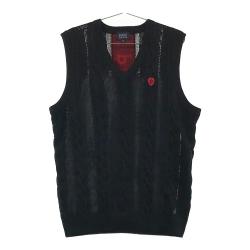 パーリーゲイツ ダウンベスト 黒×グレー レディース 1(M) ゴルフ