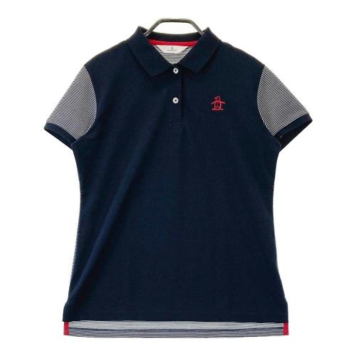 新品タグ付き　Munsingwear ネイビー ポロシャツ 半袖ハイネック　Ｌ 新品タグ付き Munsingwear ネイビー ポロシャツ ハイネック L