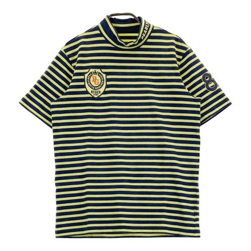 サイズ：4 PEARLY GATES パーリーゲイツ  ハイネック 半袖Tシャツ  イエロー系 [240101478468] ゴルフウェア メンズ ストスト PEARLY GATES パーリーゲイツ ハイネック 半袖Tシャツ イエロー