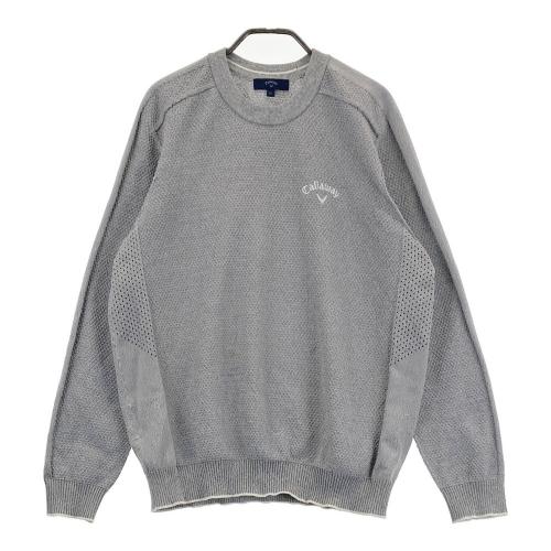 サイズ：LL CALLAWAY キャロウェイ レッドレーベル 長袖 ニットセーター  グレー系 [240101424190] ゴルフウェア メンズ ストスト CALLAWAY キャロウェイ レッドレーベル 長袖 ニットセーター