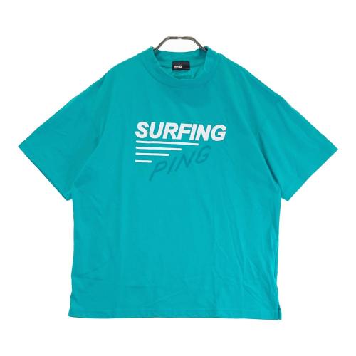 PING ピン 2023年モデル ハイネック 半袖Tシャツ ネイビー系