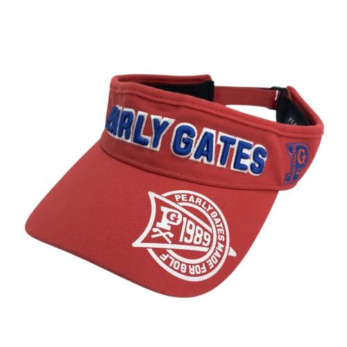 PEARLY GATES パーリーゲイツ ロゴ サンバイザー レッド系
