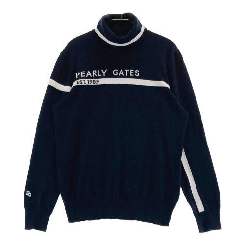 PEARLY GATES パーリーゲイツ タートルネック ニットセーター ネイビー