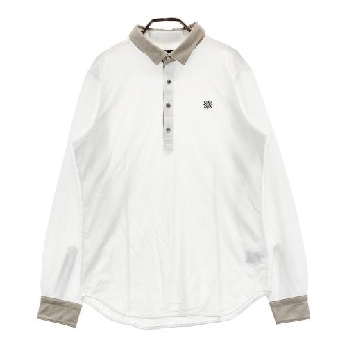 サイズ：L ST ANDREWS セントアンドリュース  長袖ポロシャツ 総柄 グレー系 [240101415825] ゴルフウェア メンズ ストスト ST ANDREWS セントアンドリュース 長袖ポロシャツ 総柄 グレー系