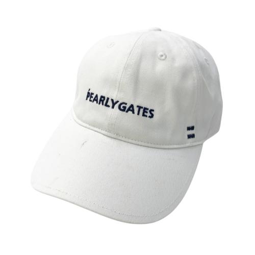 PEARLY GATES★美品 キャップ ニコちゃん ワッペン 白 ホワイト PEARLY GATES パーリーゲイツ キャップ ニコちゃんワッペン