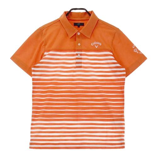 CALLAWAY キャロウェイ 半袖ポロシャツ ボーダー柄 オレンジ系 サイズ