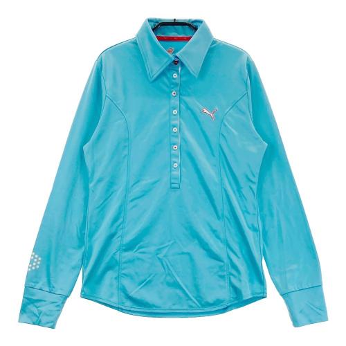 PUMA GOLF プーマゴルフ 長袖ポロシャツ ストライプ柄 ネイビー系