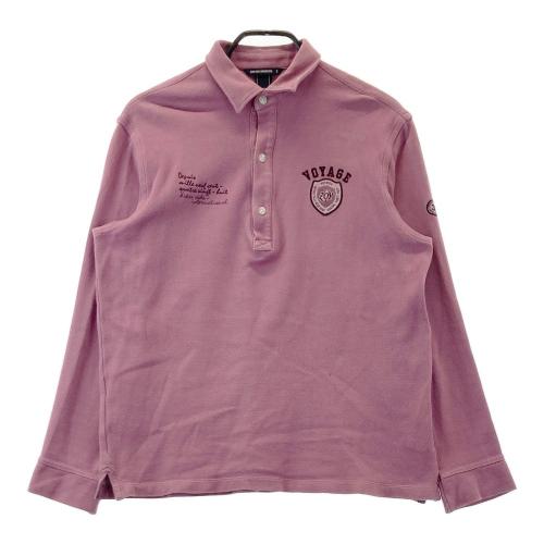 サイズ：3 ZOY ゾーイ  長袖ポロシャツ  ピンク系 [240101411188] ゴルフウェア メンズ ストスト ZOY ゾーイ 長袖ポロシャツ ピンク系 サイズ：3 ランク：A