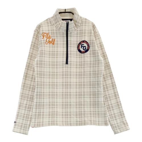 サイズ：LL FILA GOLF フィラゴルフ  裏起毛 ジップジャケット タータンチェック柄 ネイビー系 [240101501143] ゴルフウェア レディース ストスト FILA GOLF フィラゴルフ 裏起毛 ジップジャケット チェック柄