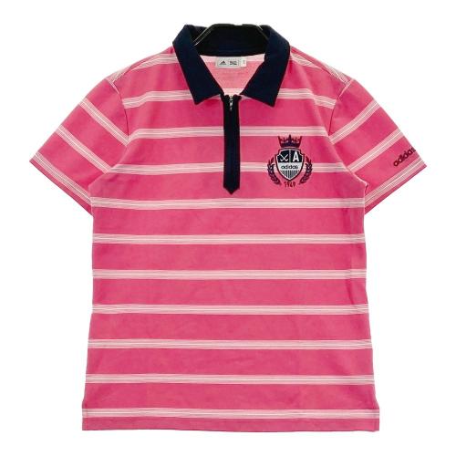 ADIDAS GOLF アディダスゴルフ ハーフジップ 長袖ポロシャツ ピンク系