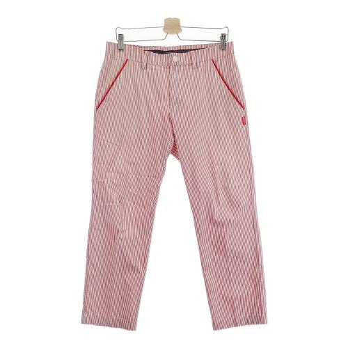 サイズ：82 23区GOLF ニジュウサンクゴルフ  コットン混 ストレッチパンツ ストライプ柄 レッド系 [240101413443] ゴルフウェア メンズ ストスト 23区GOLF ニジュウサンクゴルフ コットン混 ストレッチパンツ