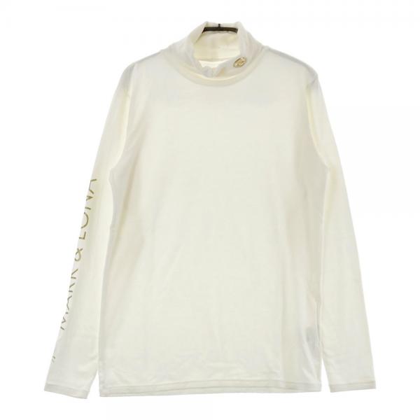 サイズ：48 MARK&LONA マークアンドロナ  起毛 タートルネック 長袖Tシャツ  ホワイト系 [240101413504] ゴルフウェア メンズ ストスト MARK&LONA マークアンドロナ 起毛 タートルネック 長袖Tシャツ