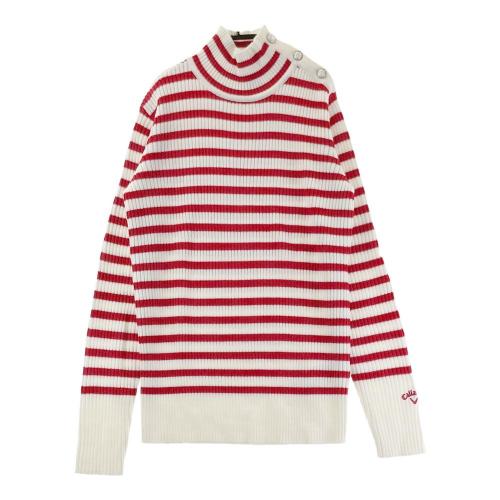 CALLAWAY キャロウェイ ハイネック長袖Tシャツ ボーダー柄