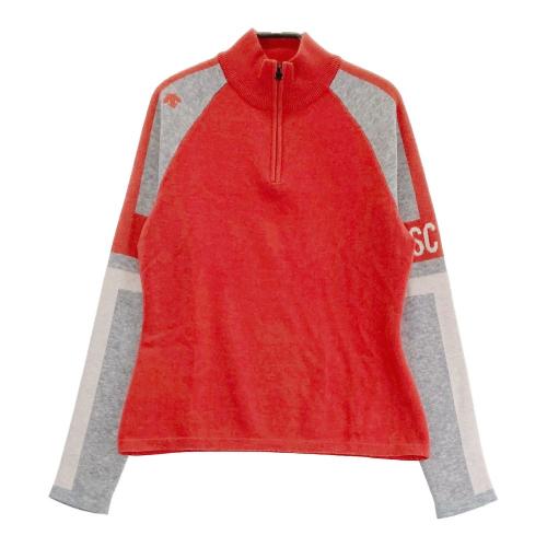 サイズ：M DESCENTE GOLF デサントゴルフ  ハーフジップ ニットセーター ウール混  グレー系 [240101456067] ゴルフウェア レディース ストスト DESCENTE GOLF デサントゴルフ ハーフジップ ニットセーター