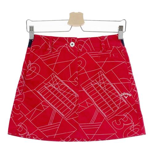 PEARLY GATES パーリーゲイツ ストレッチスカート 総柄 レッド系