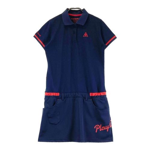 le coq sportif レディースゴルフワンピース LLサイズ ネイビー le coq sportif golf レインウェア（ワンピース） -デサント