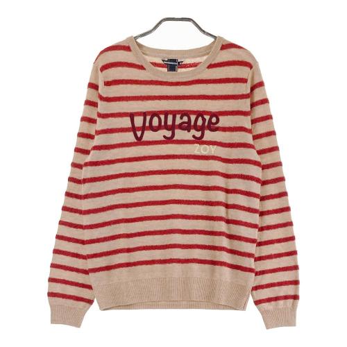 サイズ：40 ZOY ゾーイ 071578711 ニット セーター ボーダー ベージュ系 [240101416487] ゴルフウェア レディース ストスト ZOY ゾーイ 071578711 ニット セーター ボーダー ベージュ系