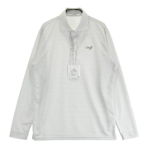 サイズ：48 MOCO モコ 21-2221342 半袖ポロシャツ チェック グレー系 [240101416638] ゴルフウェア メンズ ストスト MOCO モコ 21-2221342 半袖ポロシャツ チェック グレー系 サイズ
