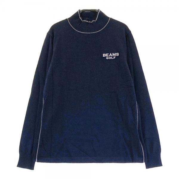 サイズ：L BEAMS GOLF ビームスゴルフ  ハイネック ニットセーター  ネイビー系 [240101416815] ゴルフウェア レディース ストスト BEAMS GOLF ビームスゴルフ ハイネック ニットセーター ネイビー