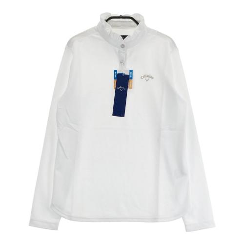 サイズ：M CALLAWAY キャロウェイ 2024年モデル 裏起毛 ハイネック 長袖Tシャツ  ホワイト系 [240101416833] ゴルフウェア レディース ストスト CALLAWAY キャロウェイ 2024年モデル 裏起毛 ハイネック 長袖T