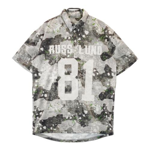 RUSSELUNO ラッセルノ サイドロゴ 長袖ジップジャケット 総柄 グレー系