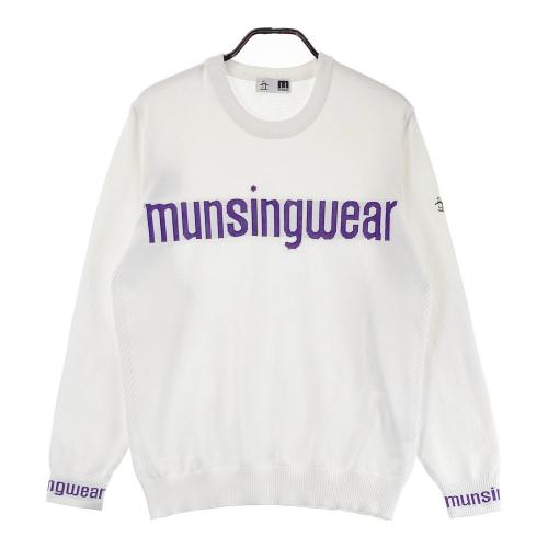 サイズ：L MUNSING WEAR マンシングウェア 2023年モデル ハーフジップ ニットセーター 裏起毛  ピンク系 [240101435294] ゴルフウェア メンズ ストスト サイズ：L MUNSING WEAR マンシングウェア 2023年モデル ハーフ