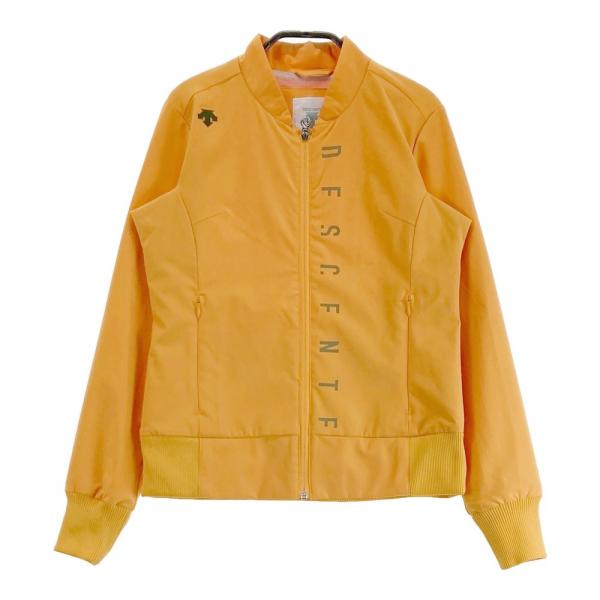 サイズ：S DESCENTE GOLF デサントゴルフ  長袖ジップジャケット プリント  イエロー系 [240101418786] ゴルフウェア レディース ストスト DESCENTE GOLF デサントゴルフ 長袖ジップジャケット プリント