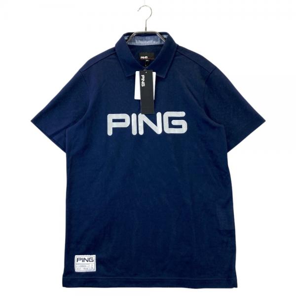 サイズ：M PING ピン  半袖ポロシャツ  ネイビー系 [240101418992] ゴルフウェア メンズ ストスト PING ピン 半袖ポロシャツ ネイビー系 サイズ：M ランク：N