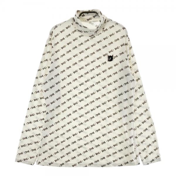 WAAC ワック タートルネック 長袖Tシャツ ロゴ総柄 ホワイト系