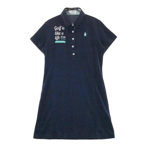 サイズ：M MUNSING WEAR マンシングウェア  半袖ポロ ワンピース  ネイビー系 [240101420397] ゴルフウェア レディース ストスト MUNSING WEAR マンシングウェア 半袖ポロ ワンピース ネイビー系