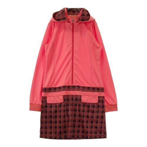 PUMA GOLF プーマゴルフ 2way ハーフジップ 長袖ワンピース オレンジ系