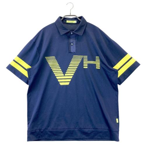 サイズ：50 VIVA HEART ビバハート  半袖ポロシャツ 花柄 ネイビー系 [240101438477] ゴルフウェア メンズ ストスト VIVA HEART ビバハート 半袖ポロシャツ 花柄 ネイビー系 サイズ