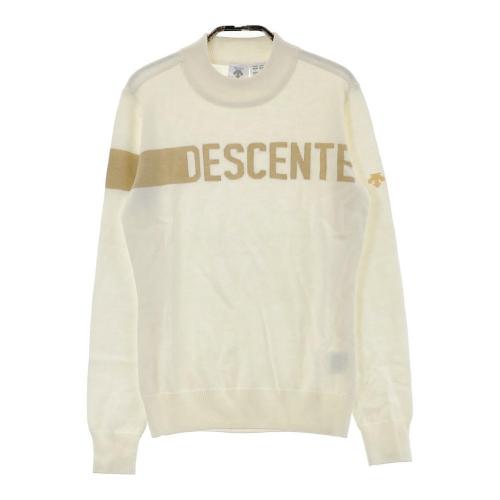 サイズ：S DESCENTE GOLF デサントゴルフ  モックネックニットセーター ウール混  ホワイト系 [240101423434] ゴルフウェア レディース ストスト DESCENTE GOLF デサントゴルフ モックネックニットセーター