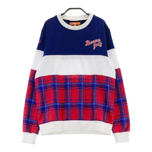 BEAMS GOLF ビームスゴルフ スウェットトレーナー チェック柄 ネイビー