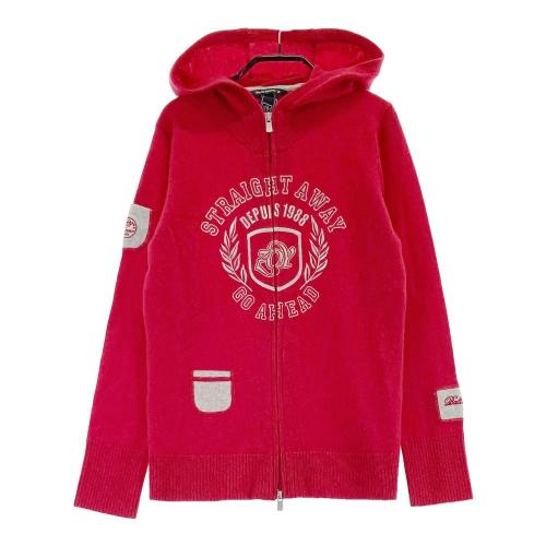ZOY ゾーイ カシミヤ混 ニット ジップパーカー レッド系 サイズ：38