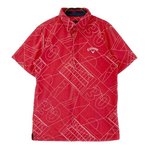 CALLAWAY キャロウェイ ニットベスト ボーダー 総柄 レッド系