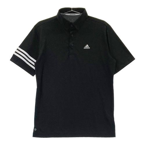 サイズ：M ADIDAS GOLF アディダスゴルフ 2024年モデル IT0924 半袖ポロシャツ ボタンダウン  ブラック系 [240101435431] ゴルフウェア メンズ ストスト ADIDAS GOLF アディダスゴルフ 2024年モデル IT0924 半袖