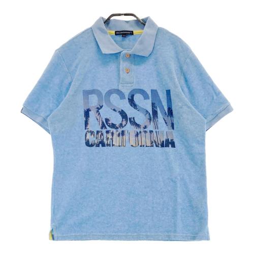 サイズ：M ROSASEN ロサーセン 044-25242 半袖ポロシャツ ボーダー柄 ブルー系 [240101488275] ゴルフウェア メンズ ストスト ROSASEN ロサーセン 044-25242 半袖ポロシャツ ボーダー柄
